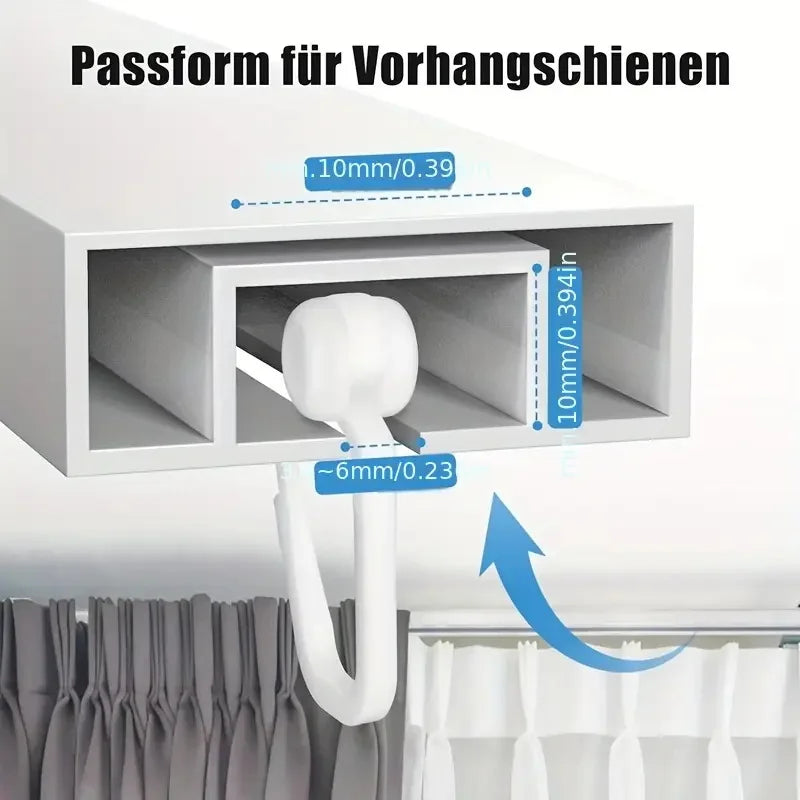 50pcs Silent Curtain Pulley Hooks for Track & Drapes - Easy Install, Durable