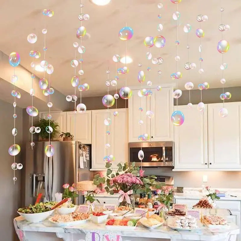 Under The Sea Bubble Garland Decorations for Mermaid Birthday Party - Blue & Purple