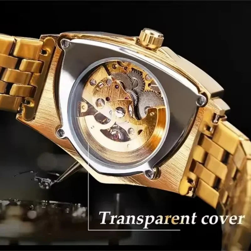 Men's Skeleton Mechanical Watch Automatic Stainless Steel Casual Timepiece