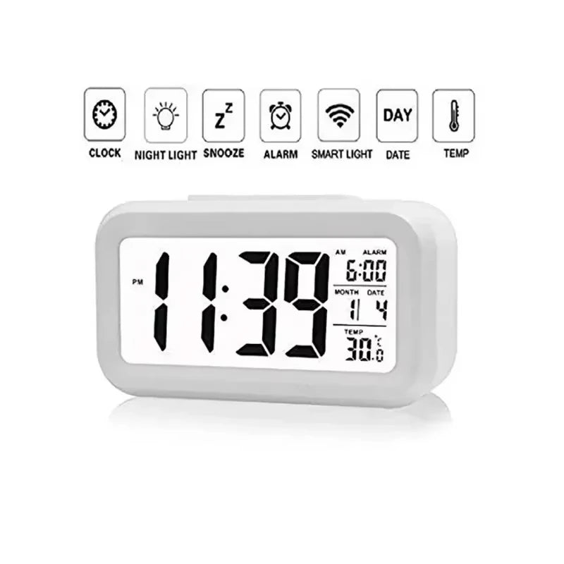 LED Digital Alarm Clock with Calendar Temperature Snooze Desktop Timer