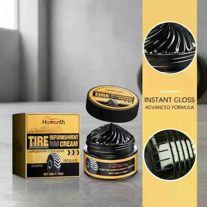 Car Tire Coating Wax Shine Paste Long-Lasting Rubber Protection for Auto Tires