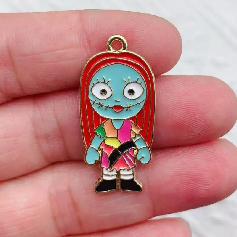 10 Pcs Cartoon Halloween Charm Pendants for DIY Jewelry Making Enamel Craft Supplies