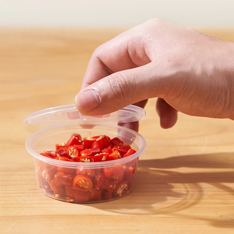Disposable Sauce Cups with Lids - Leak-Proof Small Salad Dressing & Seasoning Containers, Bulk Pack