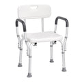 Adjustable Shower Chair with Backrest - Non-Slip Bathtub Seat for Elderly & Disabled, 350 LBS Capacity