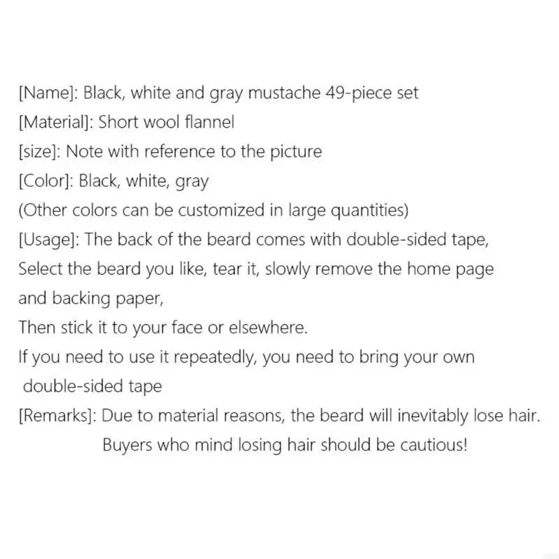 Fake Mustache Set for Parties Halloween Cosplay & Performances - 49 Styles