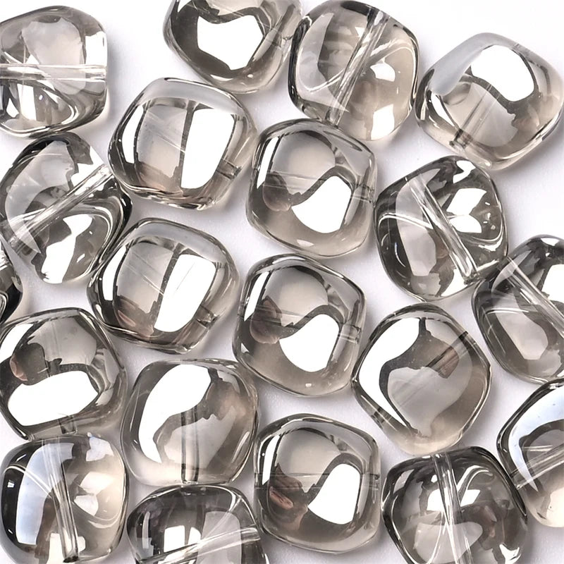 20Pcs Irregular Glass Beads for Jewelry Making - Rainbow AB Crystal Mix