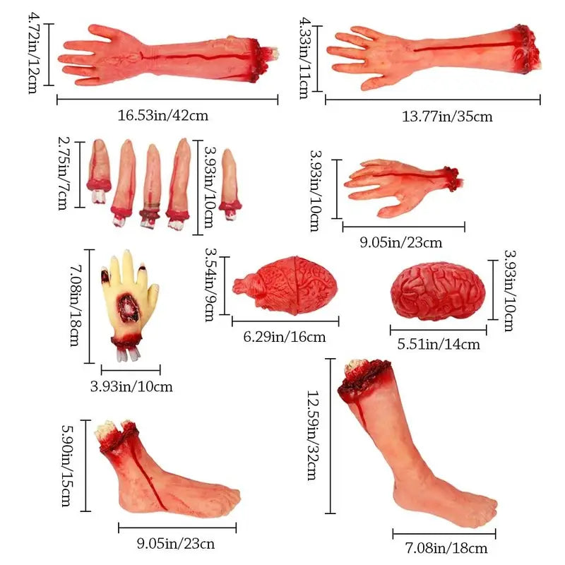 Halloween Horror Fake Hands Blood Latex Props Haunted House Decoration
