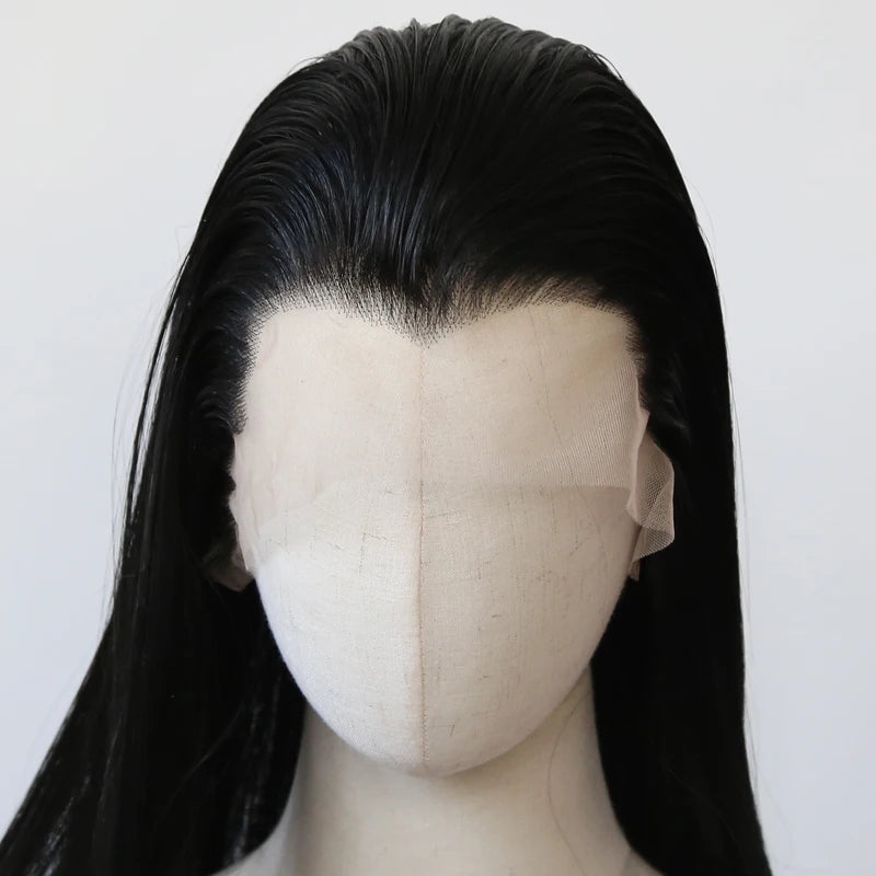 Ancient Style Cosplay Hairline Wig for Hanfu Long Straight Synthetic Lace Front