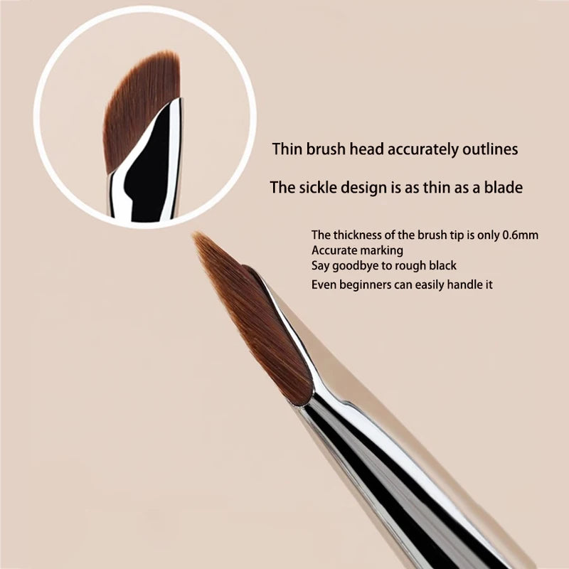Eyeliner and Eyeshadow Brush Set for Precise Makeup Detailing - Multiple Handle Colors