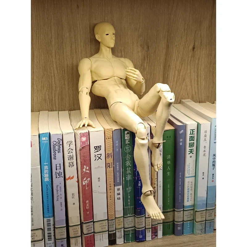 Unpainted Male Human Body Figurine DIY Art Model Multi-Joint Movable Doll