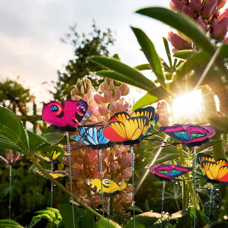 50pcs Colorful Butterfly Garden Stakes Outdoor Plant Supports 25x4cm