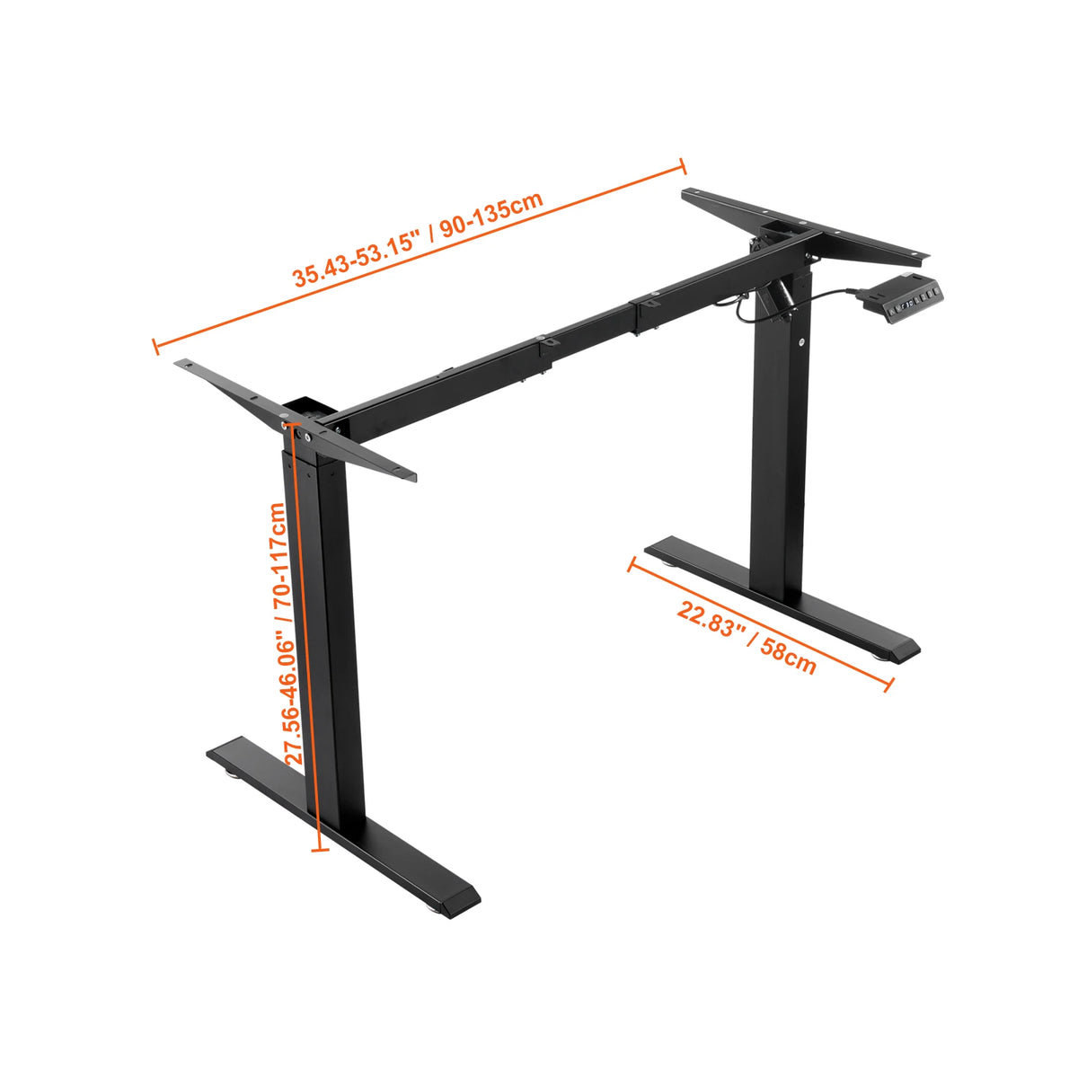 Electric Standing Desk Frame - Adjustable Height Ergonomic Workstation Base for Home Office