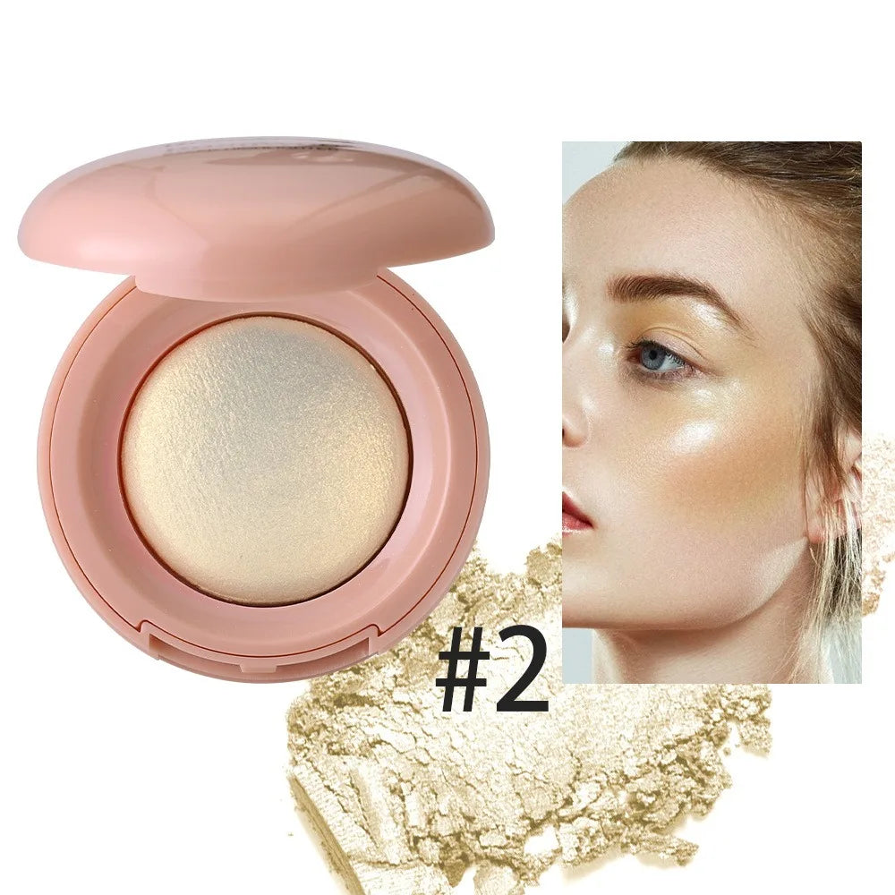 3D Face Highlighter Powder - Silky Baked Glow & Contour Makeup Palette