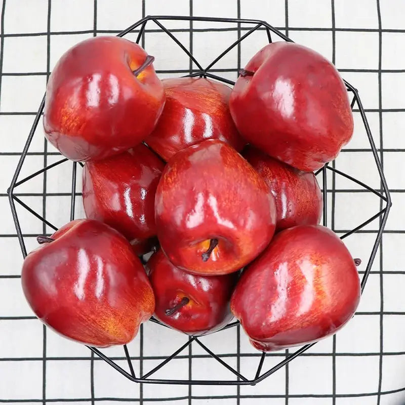 Artificial Apples 6PCS Realistic Faux Fruit for Home Decor Wedding Party Photography