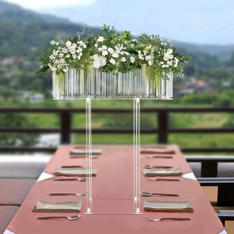 Crystal Flower Stand Wedding Centerpiece Display Racks 60x20x78cm - Clear Acrylic