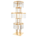 5-Tier Wedding Centerpiece Flower Stand with Acrylic Hanging Vases - Gold/Silver/Red/Light Grey/YELLOW