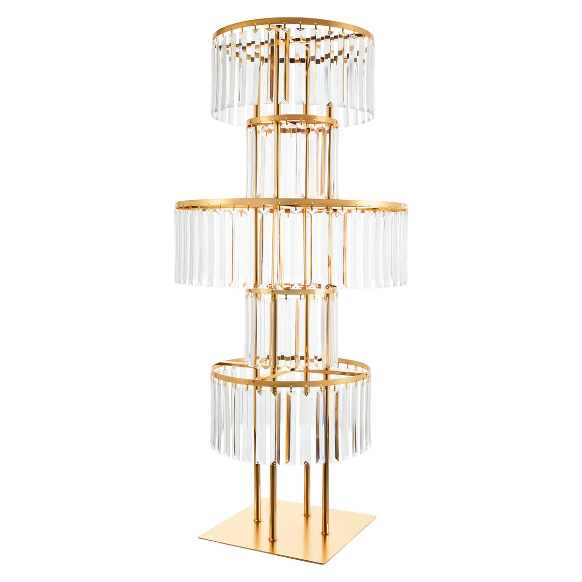5-Tier Wedding Centerpiece Flower Stand with Acrylic Hanging Vases - Gold/Silver/Red/Light Grey/YELLOW