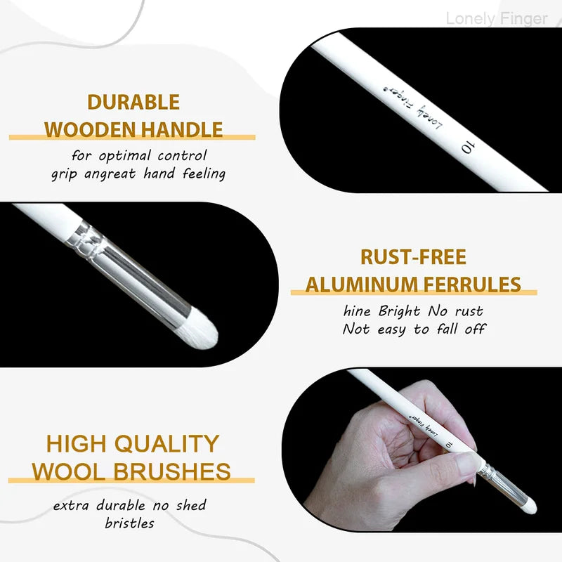 Miniature Painting Dry Brush Set - Watercolor, Acrylic & Oil Paints