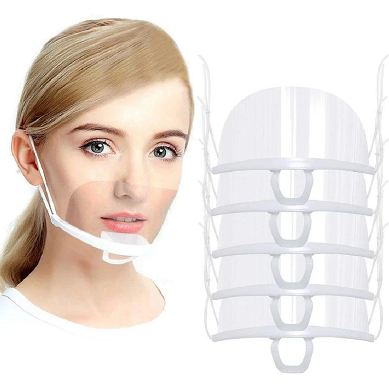 Reusable Clear Face Mask with Anti-Fog Shield for Microblading & Tattoo Safety - 10 Pack