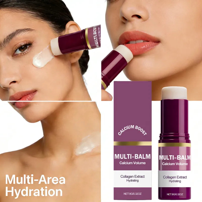 Hydrating Collagen Multi Balm Stick for Face & Neck - Portable Moisturizer for Dry Skin