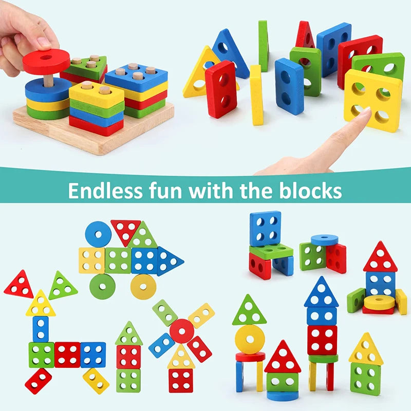 Wooden Montessori Toys Set for Kids 3-6 Years Educational Development Gift