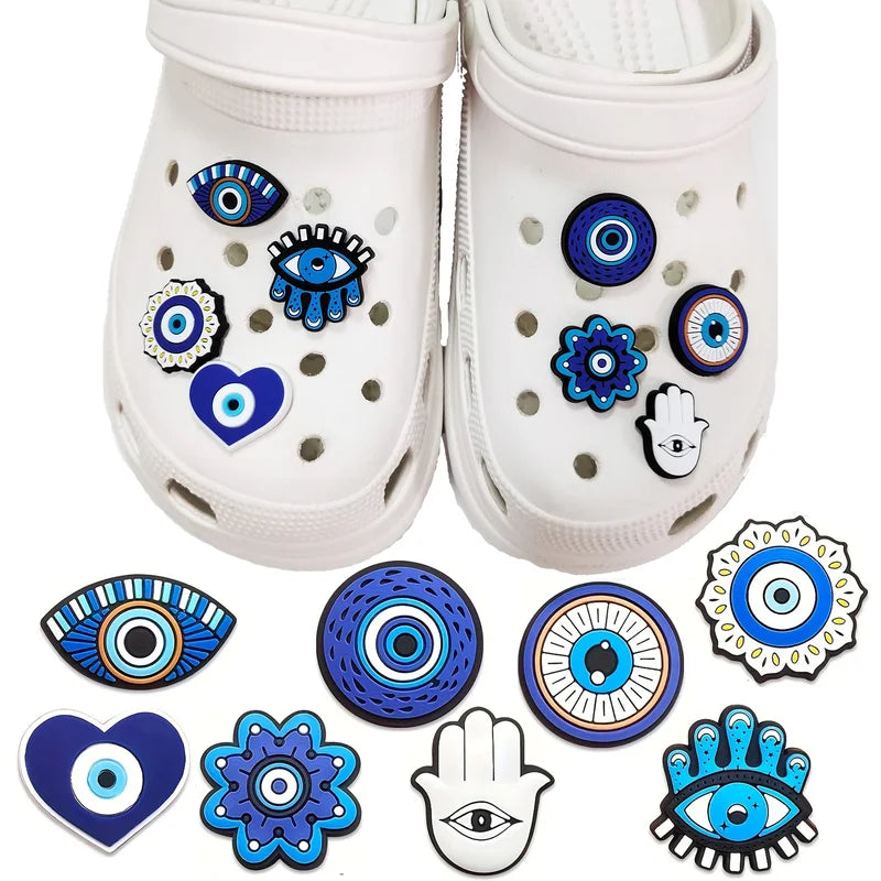 8 Pieces Evil Eye Accessories Set for Shoes Bags and DIY Decorations
