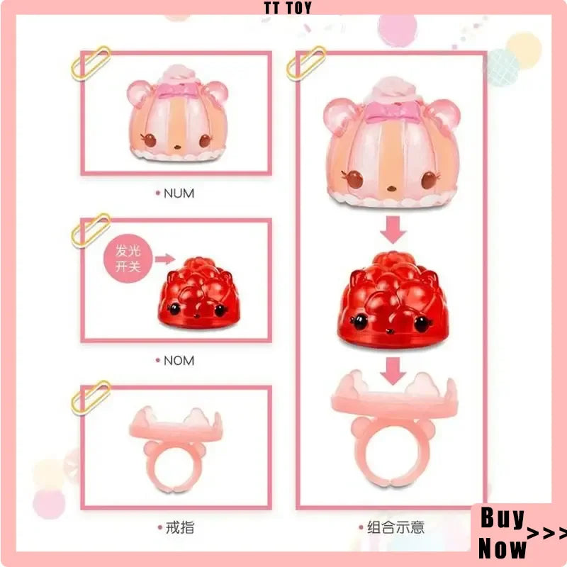 Scented Sparkle Light-Up Ring Blind Box Toy for Girls - Mystery Surprise Gift