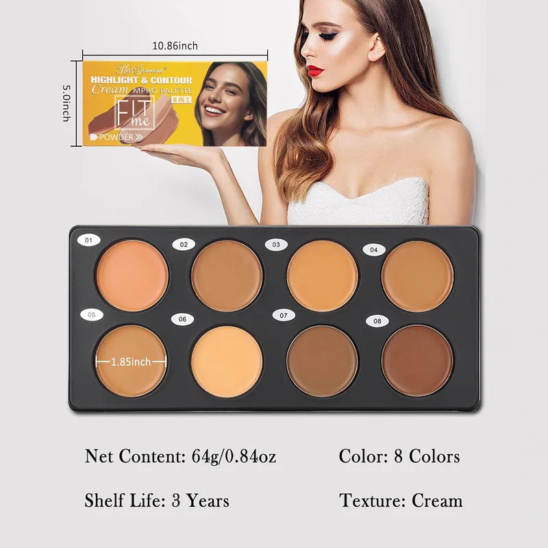 Waterproof Face Makeup Palette for Dark Skin Contouring & Brightening - Natural Matte Bronzer & Concealer