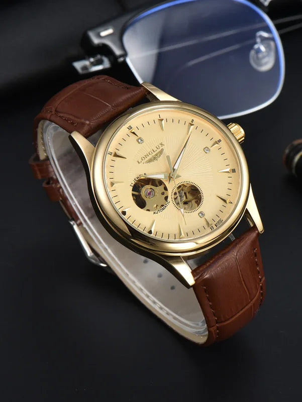 Automatic Skeleton Watch Men Waterproof Mechanical Wristwatch Gift for Men