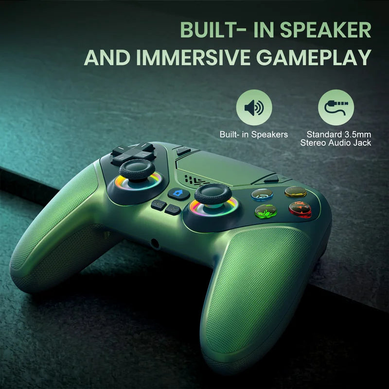 Wireless PS5 Controller with RGB Lighting, Turbo, Vibration & Custom Back Buttons