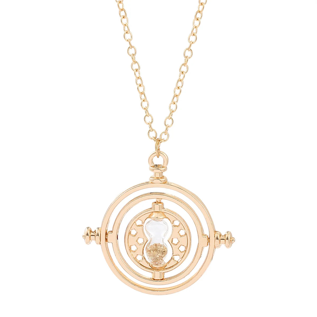 Harried Time Necklace Hourglass Timer - Rotatable Astronomical Converters for Cosplay & Gift