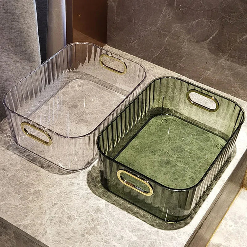 Rectangular Acrylic Cosmetic Storage Drawer Organizer - Stackable, Space Saving