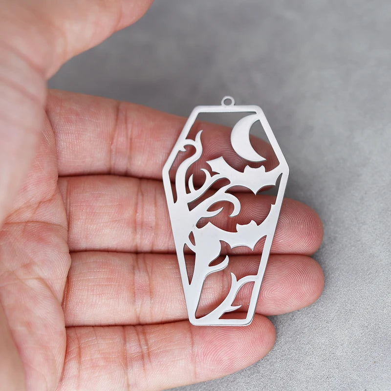 Halloween Charm Pendant Set for Jewelry Making - 3 Pcs Stainless Steel DIY Craft Jewelry Findings