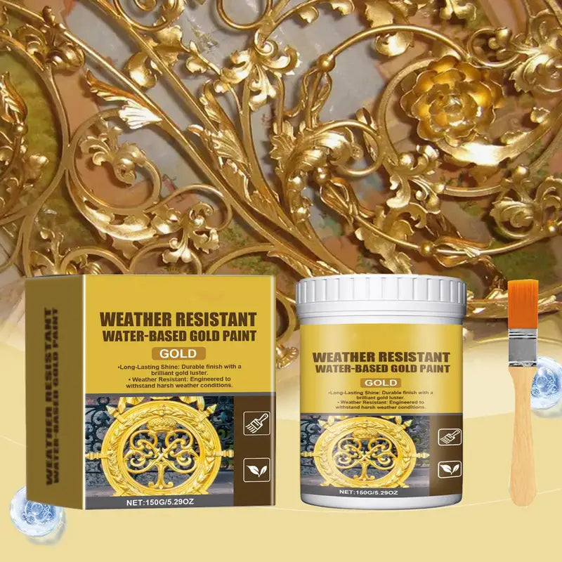 Gold Metal Art Paint 150g Weather-Resistant Gilding for Furniture Jewelry Crafts