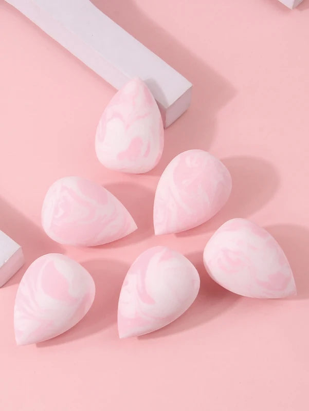 6-Piece Makeup Sponge Set with Powder Puff - Soft Cosmetic Blenders for Face Makeup
