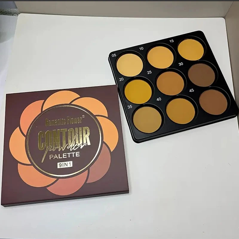 Dark Skin 9-in-1 Waterproof Face Palette - Contour, Concealer, Bronzer & Highlighter