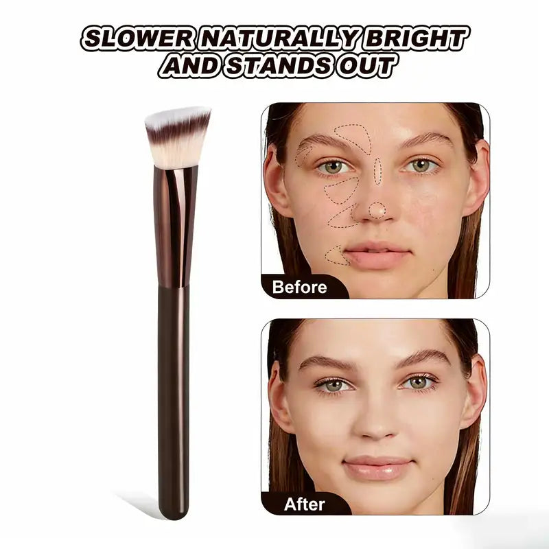 Professional Makeup Brush Set with Double-Ended Foundation & Contour Tools