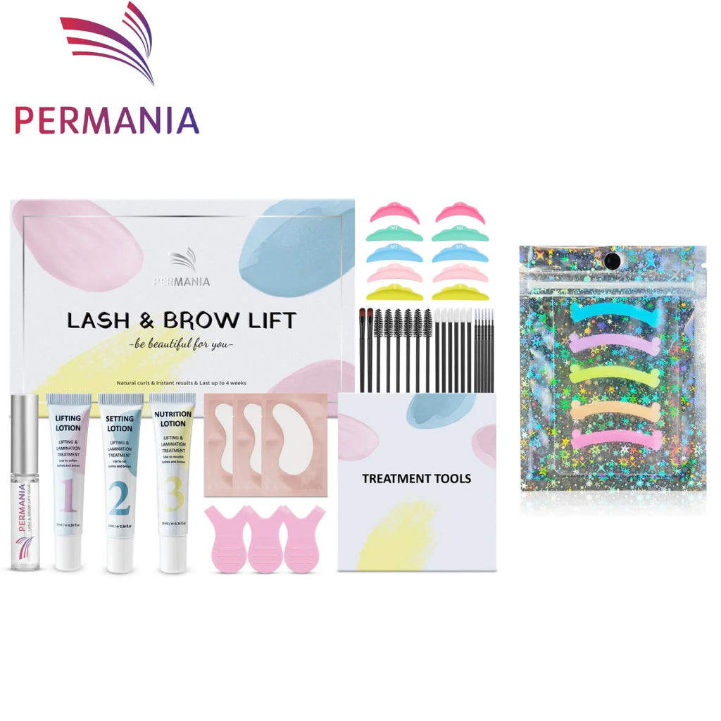 Permanent Lash Lift Kit with Brow Lamination & Curling Tools - Color Variants