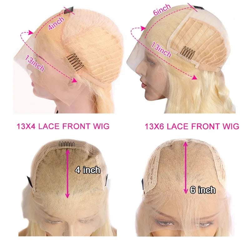 Ombre Blonde Short Bob Lace Front Human Hair Wig 180% Density for Women