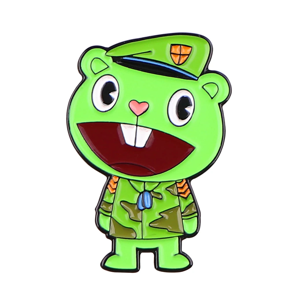 Happy Partner Enamel Lapel Pin Cartoon Bunny Badge for Clothes Backpack Brooch Gift