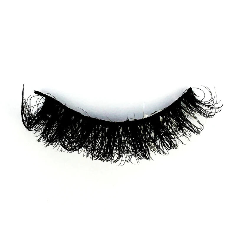 3D Natural False Eyelashes with D Curl Fluffy Style - Wispy Cross 5 Pairs