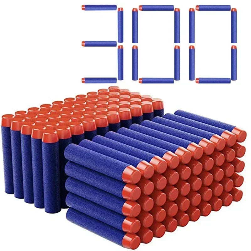 Kids Toy Gun Refill Darts 7.2cm - 100pcs Blue Solid Round Head Bullets