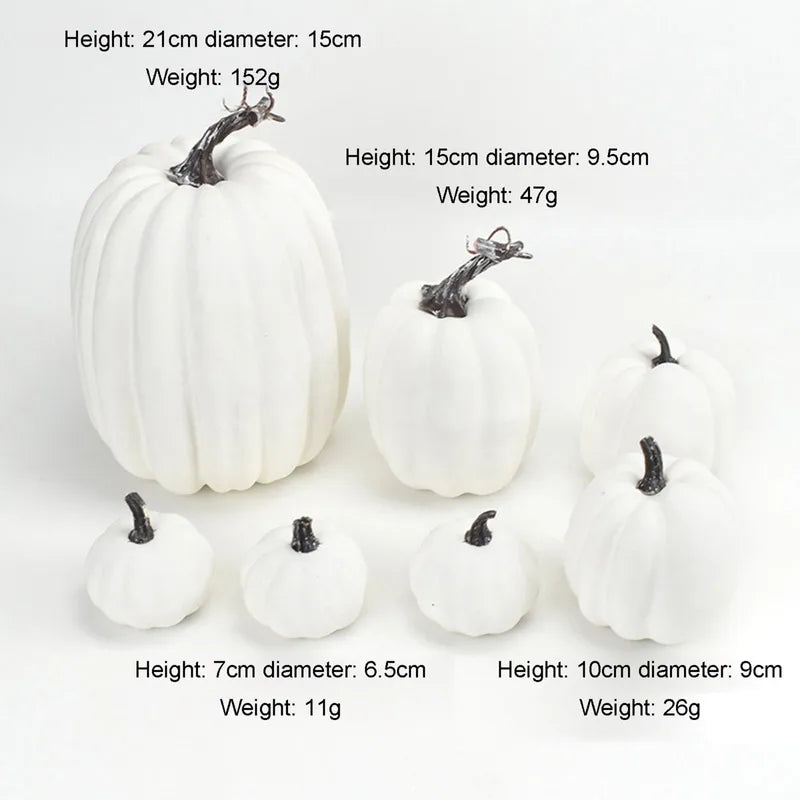 7-Piece Artificial Pumpkin Decor Set for Fall and Halloween Indoor Holiday Decorations