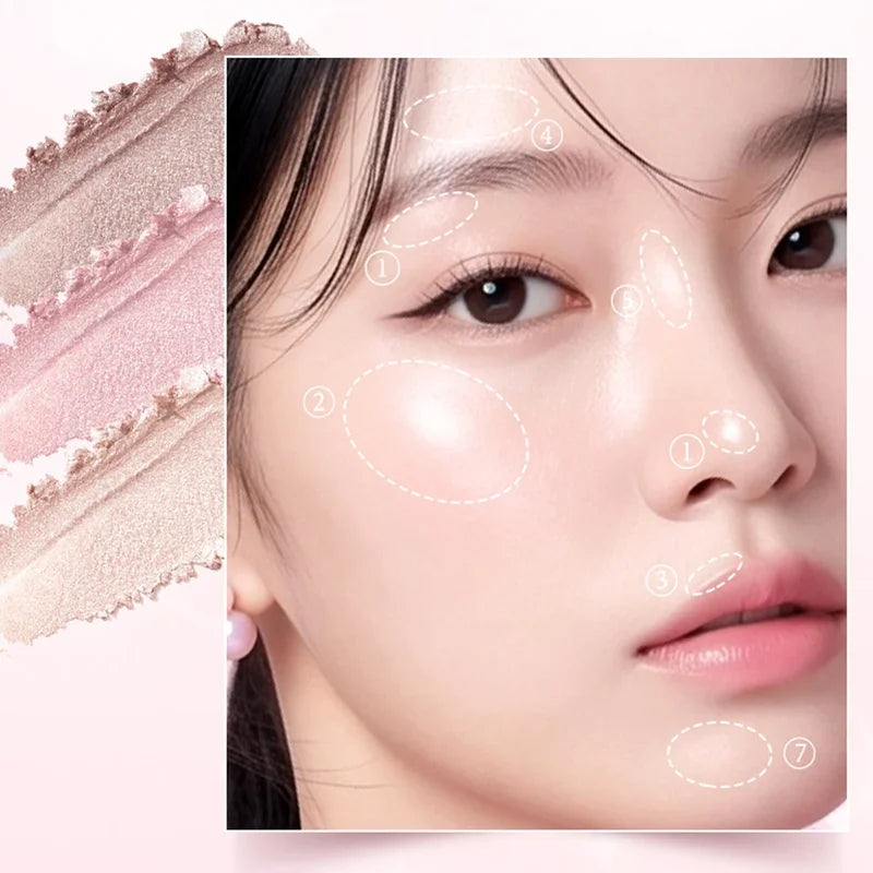 Face and Eye Makeup Palette with Brightening Highlighter - Natural Finish, 5g