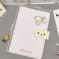 Cute Rilakkuma Pink Polka Dot Notepad - Detachable A6 Loose Leaf Stationery