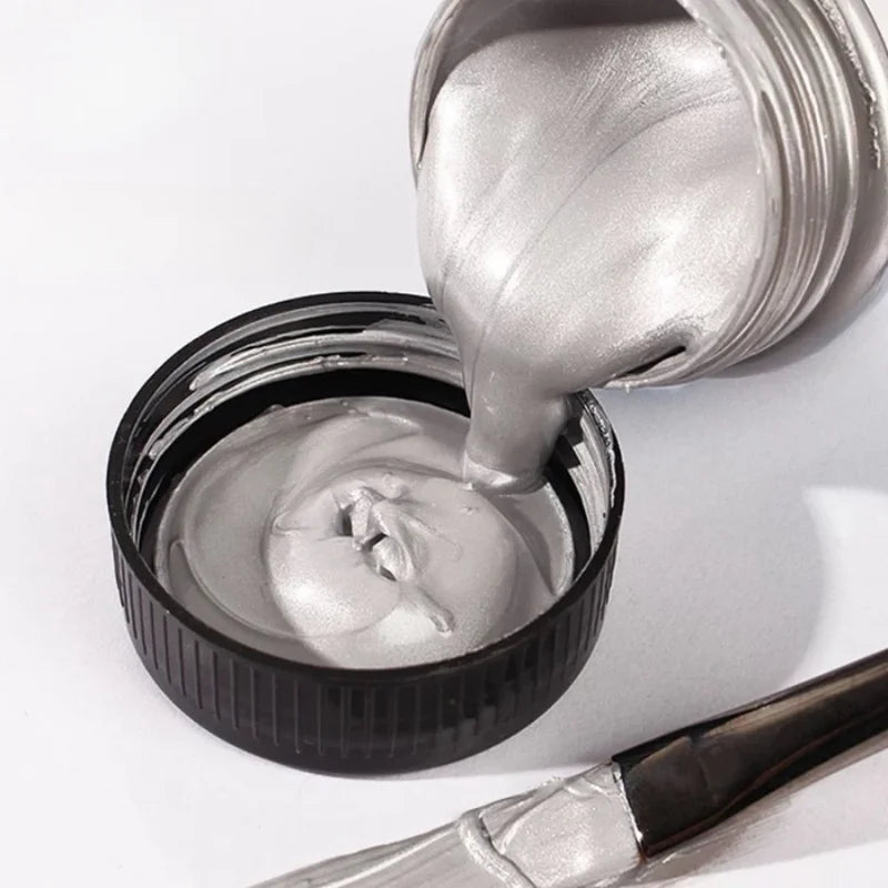 Silver Acrylic Paint 50/100/300ml Waterproof Non-Fading Pearlescent Finish for DIY Art