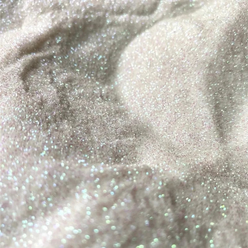 50g White Iridescent Nail Glitter Powder - Holographic Rainbow Chrome Dust