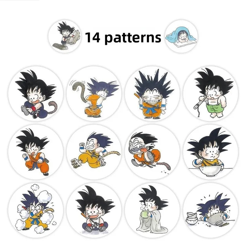 Dragon Ball Cartoon Cute Chibi 500pcs Sticker Roll - Kawaii Anime Decals for Kids & Students
