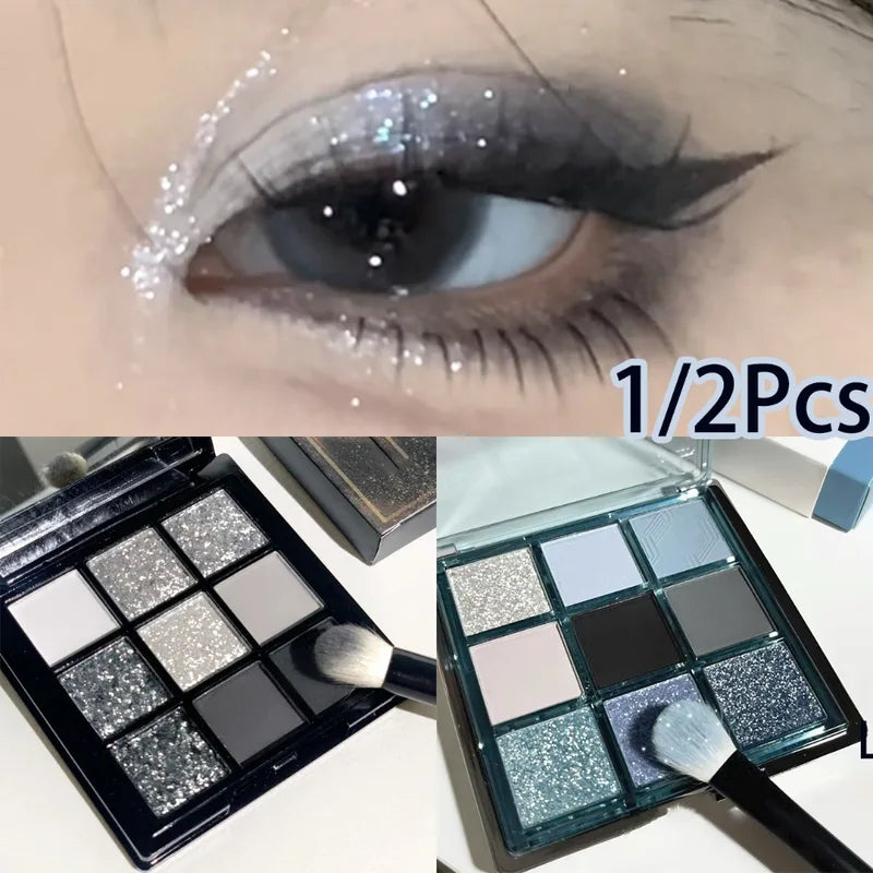 Colorful Eyeshadow Palette with Matte & Shimmer Shades - 9 Color Varieties