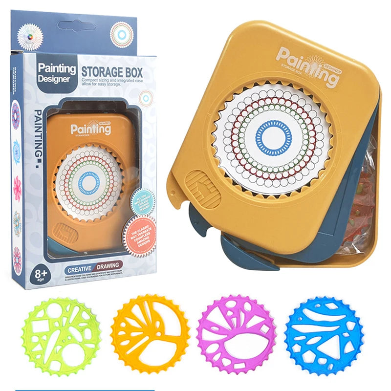 Drawing Art Spirograph Set for Kids - Fun Spiral & Gear Design Toys in Pink & Blue